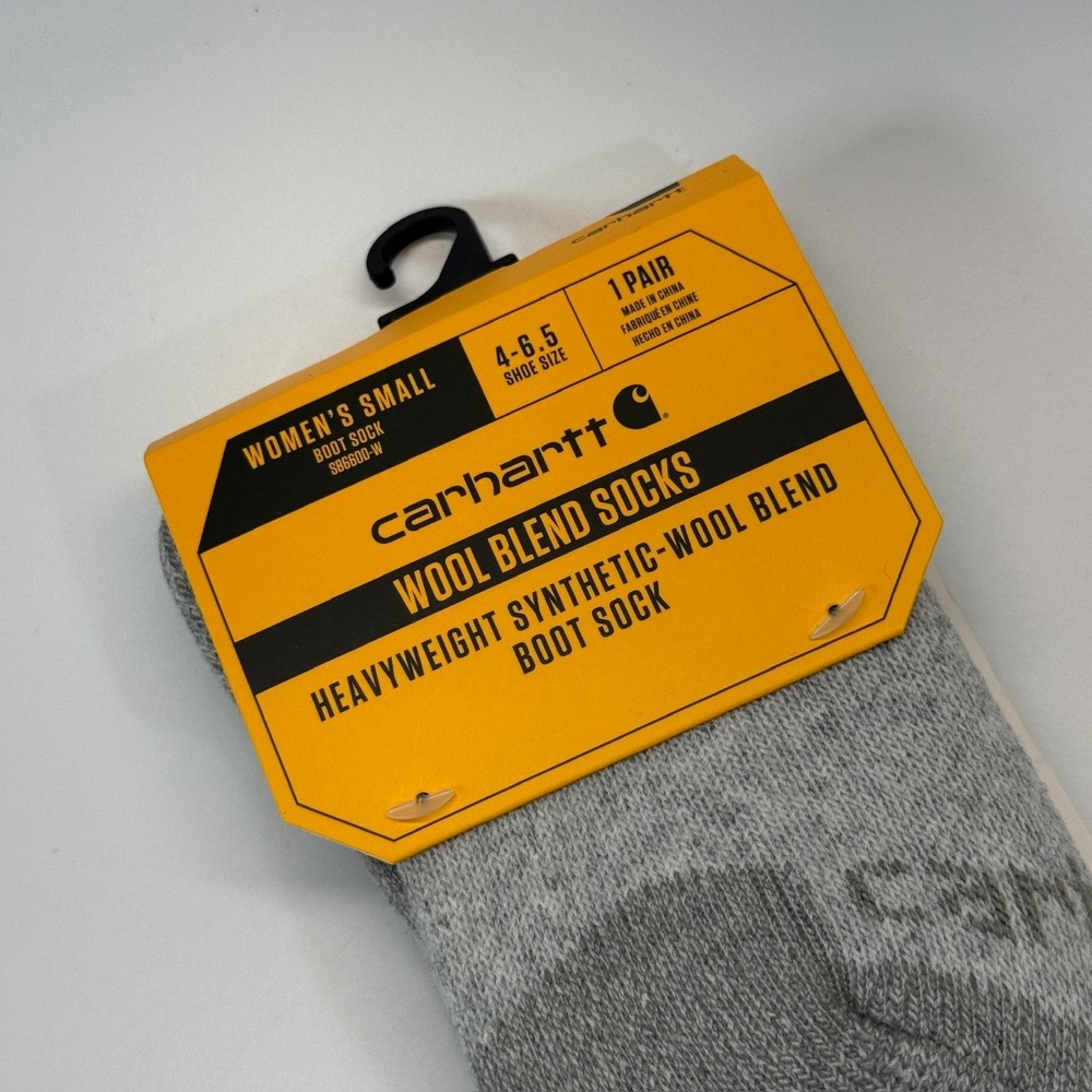 Carhartt Womens Socks Heavyweight Synthetic Wool Blend Boot 4-6.5 Gray